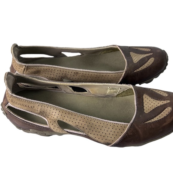 Merrell Oceania Sand Brown and Tan Vibram Ballet Flat Loafer Women's Size 9 - Picture 5 of 15